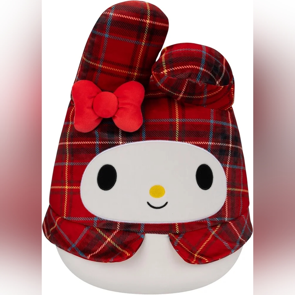 Squishmallow Kellytoy Plush Hello Kitty Sanrio 14"  Plaid New with Tag